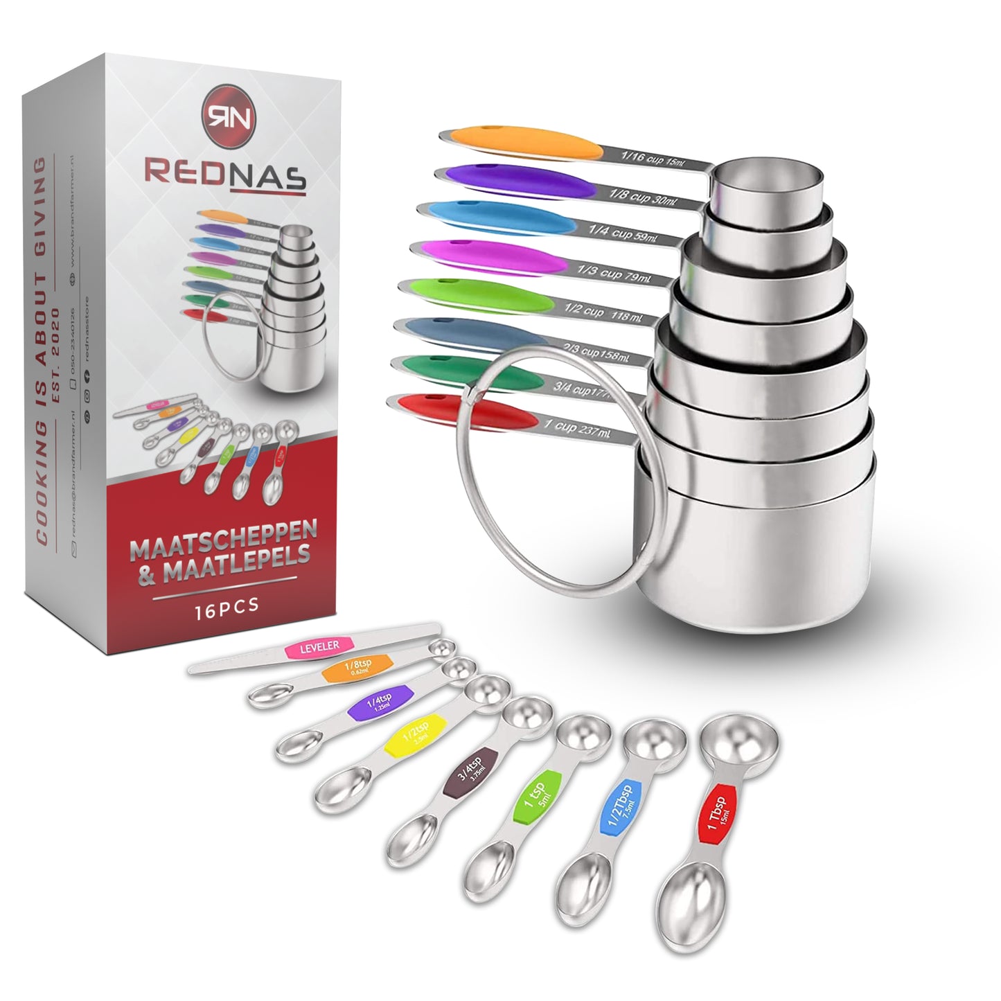 Maatlepels en Maatcups (16-delig)