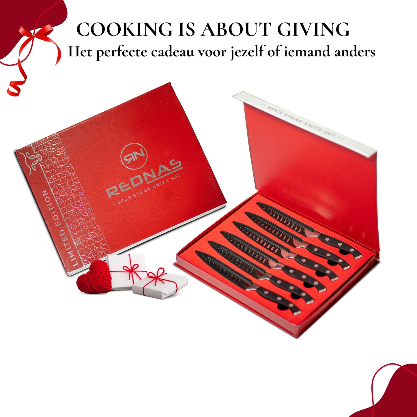 Rednas Steakmessen - incl. Steakmes Beschermers - Luxe Geschenkset