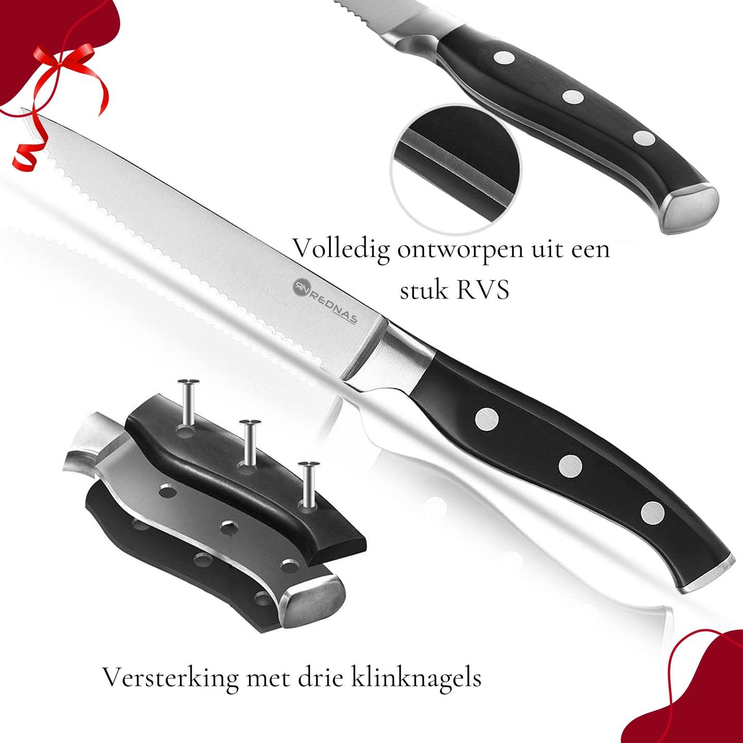 Rednas Steakmessen - incl. Steakmes Beschermers - Luxe Geschenkset