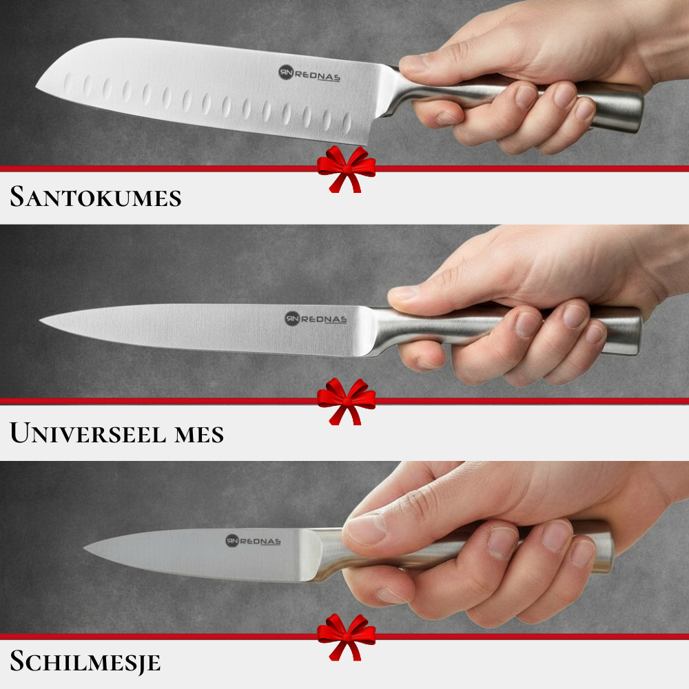 Rednas RVS Messenset met Beschermers (5-delig)