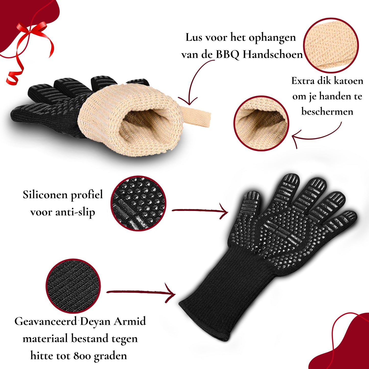 BBQ Handschoenen met Vleesklauwen incl. geschenkverpakking