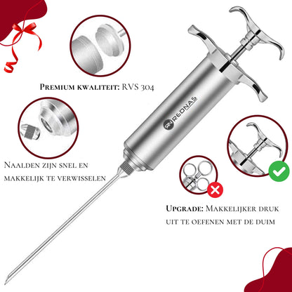 Rednas Marinade Injectiespuit met Vleesklauwen