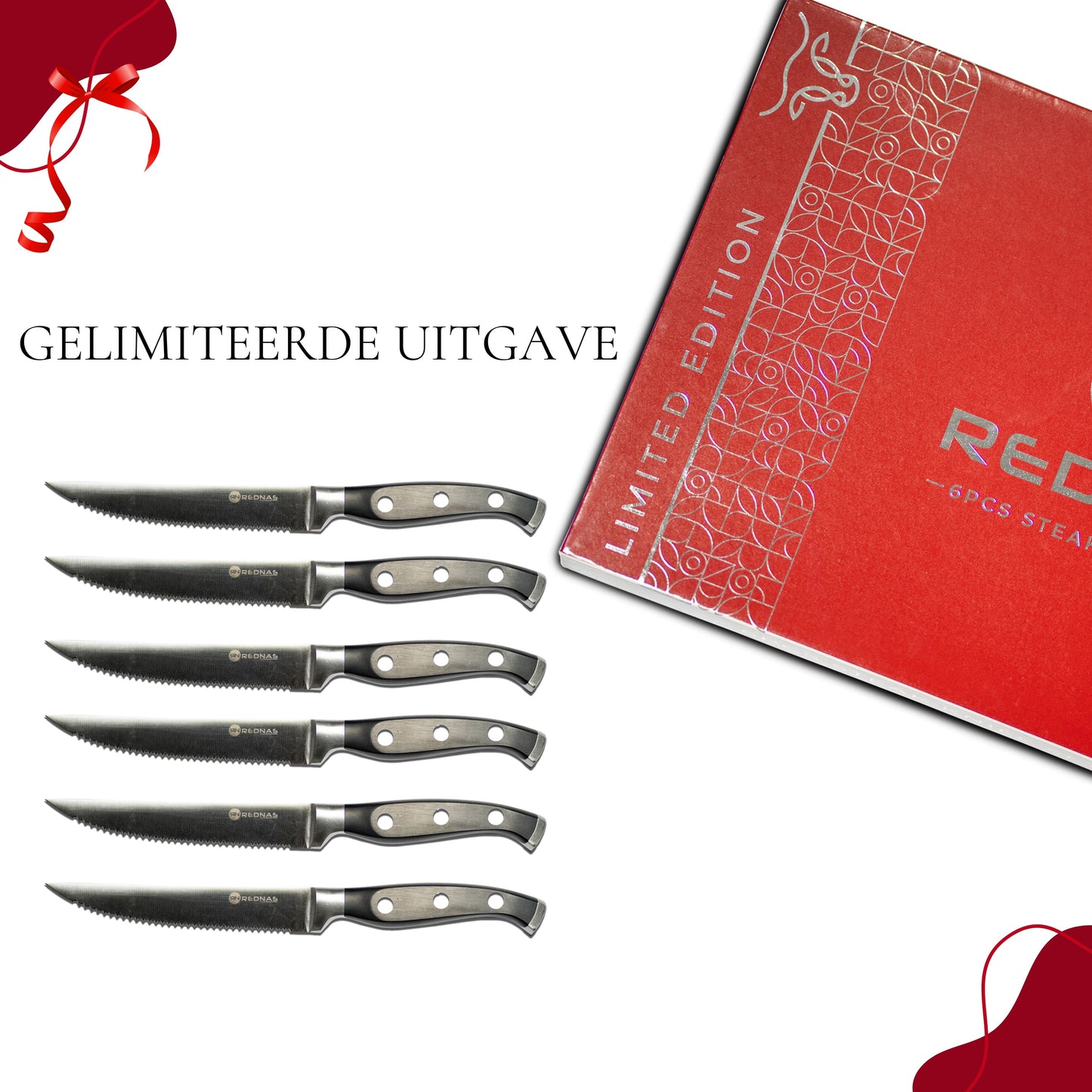 Rednas Steakmessen - incl. Steakmes Beschermers - Luxe Geschenkset