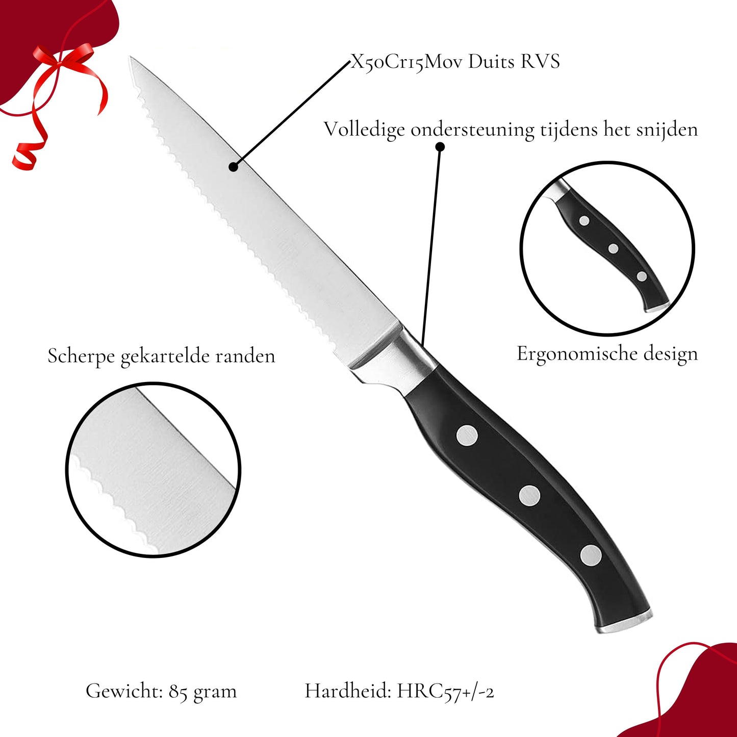 Rednas Steakmessen - incl. Steakmes Beschermers - Luxe Geschenkset