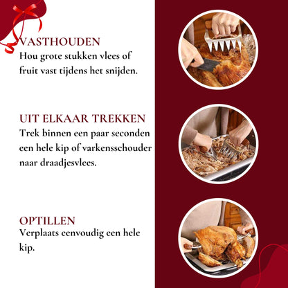 BBQ Handschoenen met Vleesklauwen incl. geschenkverpakking