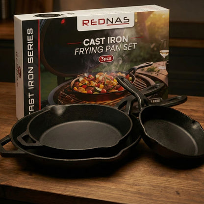 Rednas Gietijzeren Koekenpan Set 3-delig 16cm, 22cm en 28cm