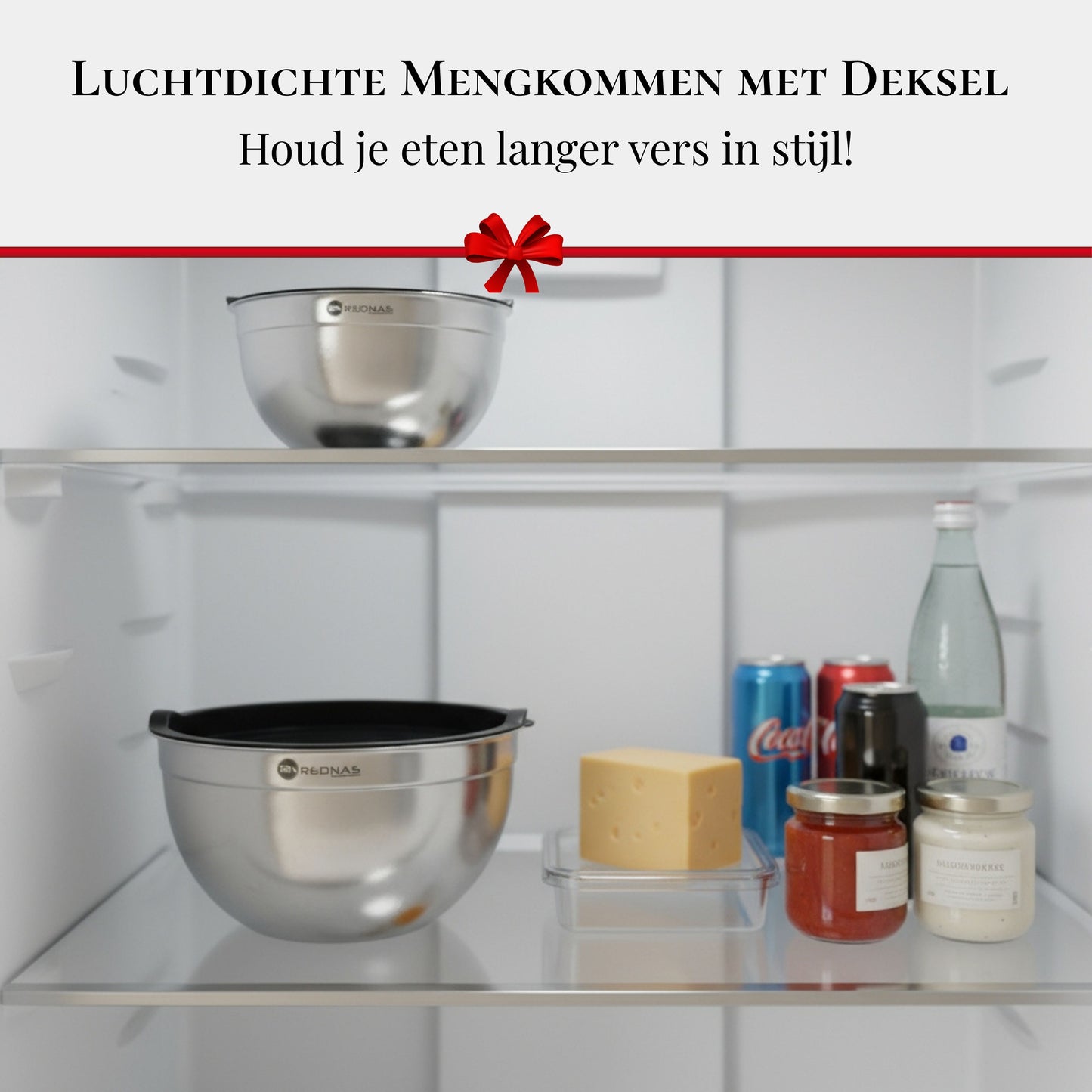 Rednas RVS Mengkommen met Deksel (6-delig)