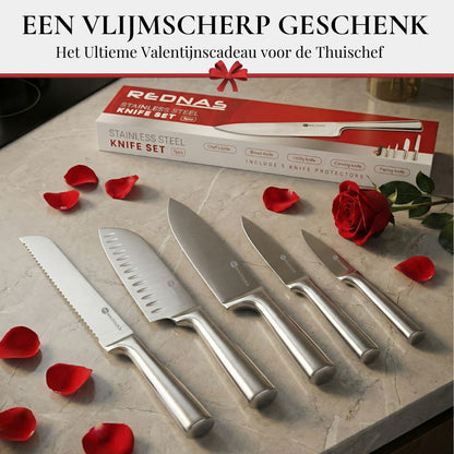 Rednas RVS Messenset met Beschermers (5-delig)