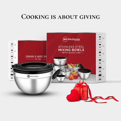 Rednas RVS Mengkommen met Deksel (6-delig)