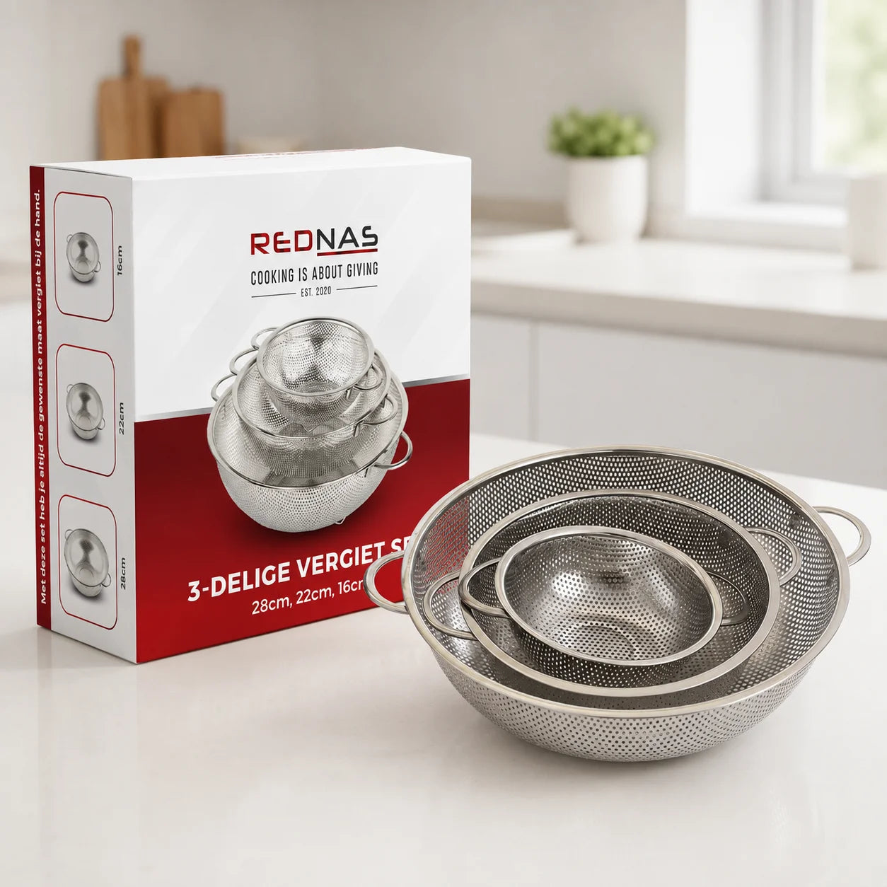 Rednas vergiet set 3-delig RVS — productfoto 5