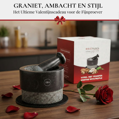 Rednas vijzel en stamper incl. beschermmat