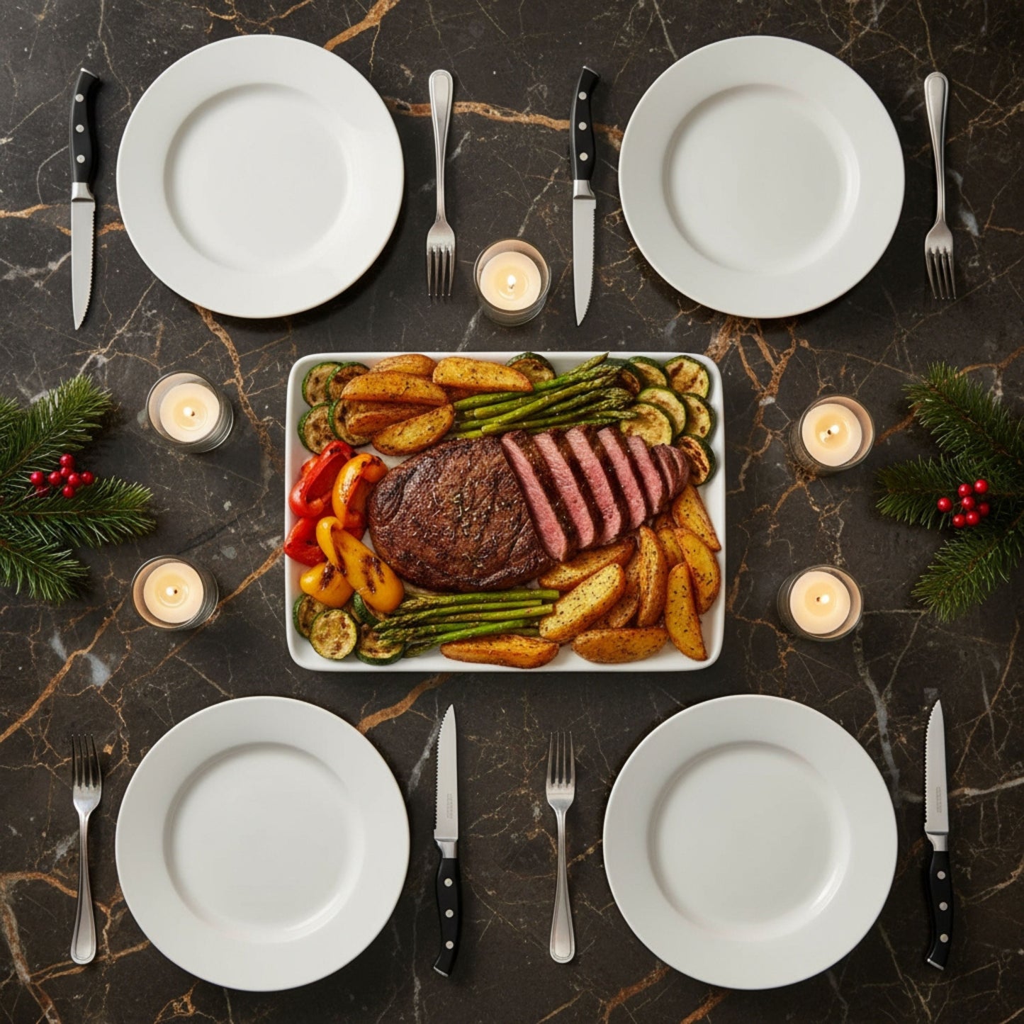 Rednas Steakmessen Set – 6-delige RVS Steakmessen in Luxe Giftbox